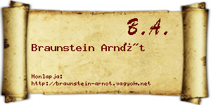 Braunstein Arnót névjegykártya